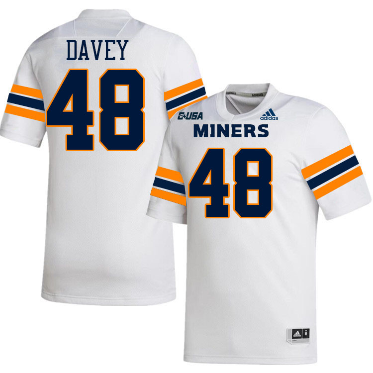#48 Micah Davey UTEP Jersey,UTEP Miners College Football Jersey,Uniforms-White